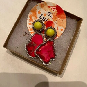 $65 Etsy Last Roe  Two  Tone Barrie Chrystal Drop Earrings NWT